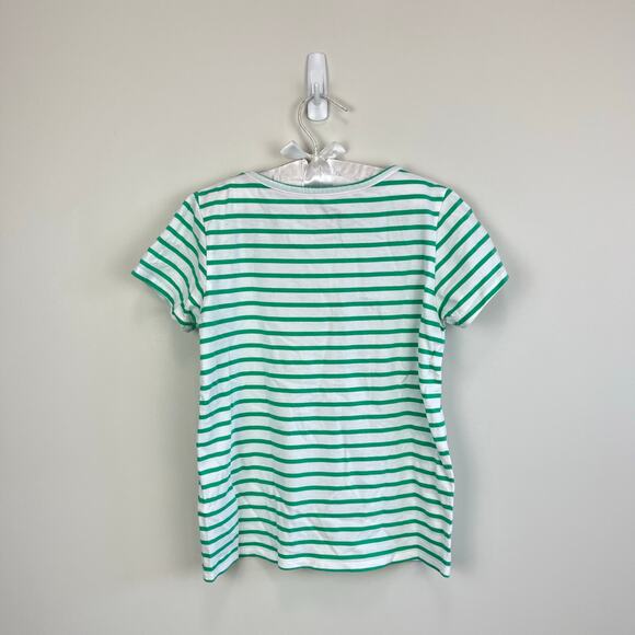 Mini Boden Green Stripe Bunny Sequin Tee Shirt 7-8 - Picture 5 of 6
